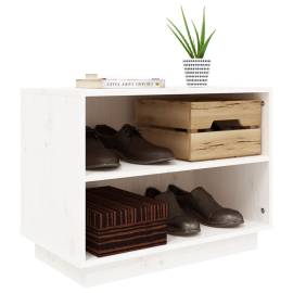 Dulap pantofi, alb, 60x34x45 cm, lemn masiv de pin, 4 image
