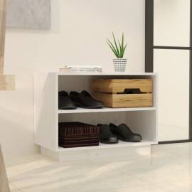 Dulap pantofi, alb, 60x34x45 cm, lemn masiv de pin, 3 image