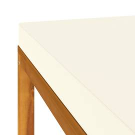 Set mobilier grădină perne alb crem, 3 piese, lemn masiv acacia, 9 image
