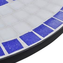 Masă de bistro, albastru și alb, 60 cm, mozaic, 4 image
