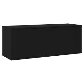 Pantofar de perete, negru, 100x35x38 cm, lemn compozit, 2 image