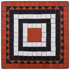 Masă de bistro mozaic, cărămiziu și alb, 60 cm, ceramică, 5 image