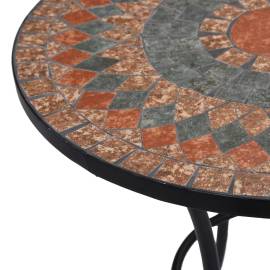 Masă de bistro mozaic, portocaliu/gri, 60 cm, ceramică, 4 image