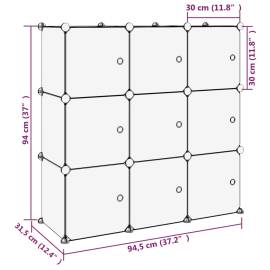 Organizator cub de depozitare cu uși, 9 cuburi, transparent pp, 8 image