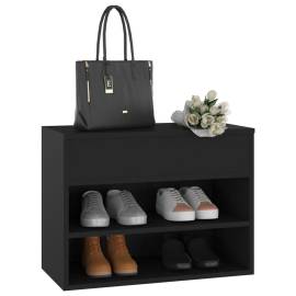 Banchetă pantofar, negru, 60x30x45 cm, pal, 4 image