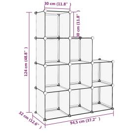 Organizator cub de depozitare, 9 cuburi, negru, pp, 7 image