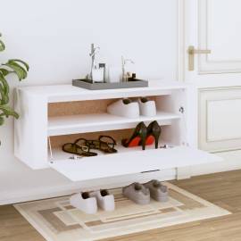 Pantofar de perete, alb, 100x35x38 cm, lemn compozit, 3 image