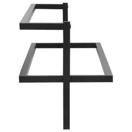 Suport de prosoape, negru, 95x25x22 cm, fier, 4 image