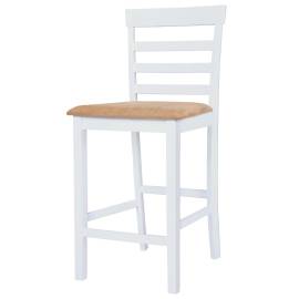 Set masă și scaune de bar, 5 piese, lemn masiv, maro și alb, 6 image