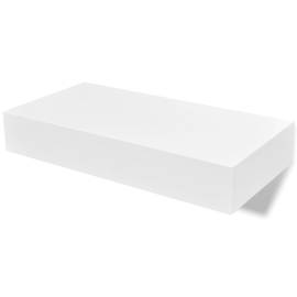 Rafturi de perete suspendate cu sertare, 2 buc., alb, 48 cm, 2 image