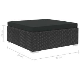 Set mobilier de grădină cu perne, 8 piese, negru, poliratan, 9 image