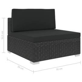 Set mobilier de grădină cu perne, 8 piese, negru, poliratan, 10 image