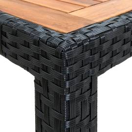 Set mobilier de exterior 7 piese negru poliratan lemn de acacia, 10 image