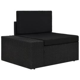 Set mobilier de grădină, 7 piese, negru, poliratan, 7 image