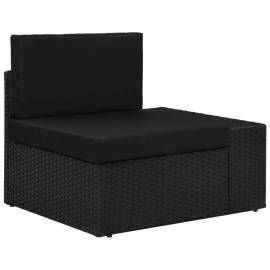 Set mobilier de grădină, 7 piese, negru, poliratan, 5 image