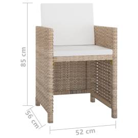 Set mobilier de exterior cu perne, 5 piese, bej, poliratan, 7 image