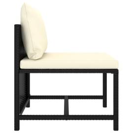 Set mobilier de grădină cu perne, 7 piese, negru, poliratan, 7 image