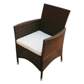 Set mobilier de exterior cu perne, 5 piese, maro, poliratan, 7 image