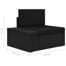 Set mobilier de grădină, 5 piese, negru, poliratan, 6 image