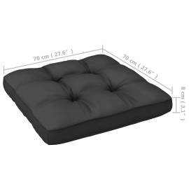 Set mobilier grădină cu perne, 10 piese, negru, lemn masiv pin, 9 image