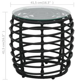 Set mobilier de bistro, 3 piese, negru, poliratan, 7 image