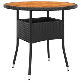 Set de mobilier pentru grădină, 3 piese, negru, poliratan, 5 image