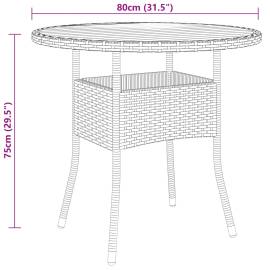 Set de mobilier pentru grădină, 3 piese, negru, poliratan, 8 image