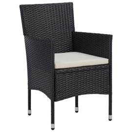 Set de mobilier pentru grădină, 3 piese, negru, poliratan, 3 image