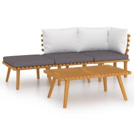 Set mobilier de grădină cu perne, 4 piese, lemn masiv acacia, 2 image