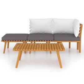 Set mobilier de grădină cu perne, 4 piese, lemn masiv acacia, 3 image