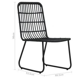 Set mobilier de exterior, 7 piese, negru, poliratan și sticlă, 11 image