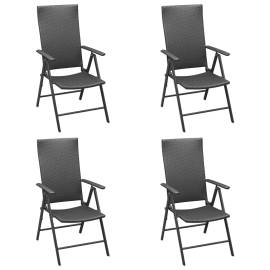Set mobilier de grădină, 5 piese, negru și maro, 3 image