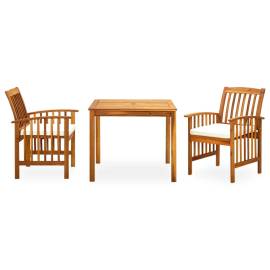 Set mobilier de grădină cu perne, 3 piese, lemn masiv acacia, 2 image