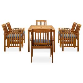 Set mobilier de grădină cu perne, 7 piese, lemn masiv acacia, 2 image