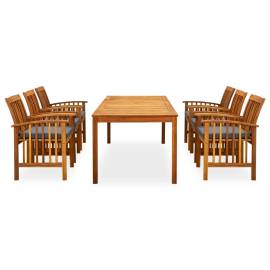 Set mobilier de grădină cu perne, 7 piese, lemn masiv acacia, 2 image