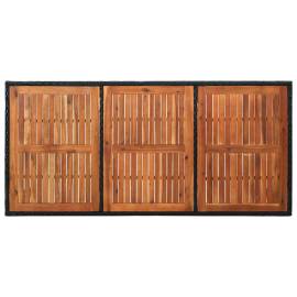 Set mobilier de exterior 9 piese negru poliratan lemn de acacia, 9 image