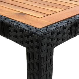 Set mobilier de exterior 9 piese negru poliratan lemn de acacia, 10 image