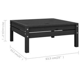 Set mobilier de grădină, 8 piese, negru, lemn masiv de pin, 8 image