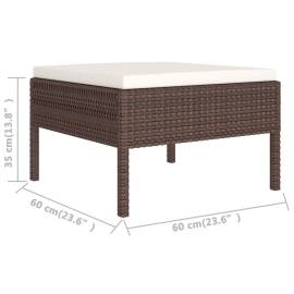 Set mobilier de grădină cu perne, 6 piese, maro, poliratan, 8 image