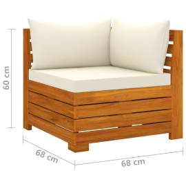 Canapea de grădină cu 3 locuri, cu perne, lemn masiv de acacia, 7 image