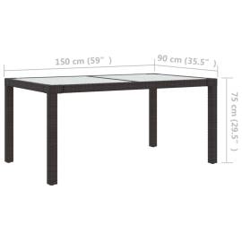 Set mobilier de exterior cu perne, 5 piese, maro, poliratan, 11 image