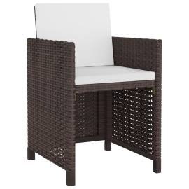 Set mobilier de exterior cu perne, 5 piese, maro, poliratan, 3 image