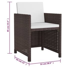 Set mobilier de exterior cu perne, 5 piese, maro, poliratan, 7 image