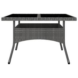 Set mobilier de grădină, 9 piese, gri, poliratan și lemn acacia, 4 image