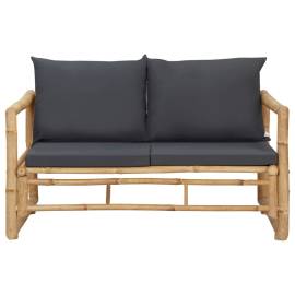 Set mobilier de grădină cu perne, 4 piese, bambus, 4 image