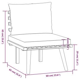 Set mobilier de grădină cu perne, 6 piese, lemn masiv acacia, 8 image