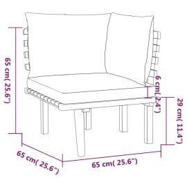 Set mobilier de grădină cu perne, 6 piese, lemn masiv acacia, 9 image