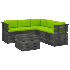 Set mobilier grădină din paleți cu perne, 6 piese, lemn de pin, 4 image