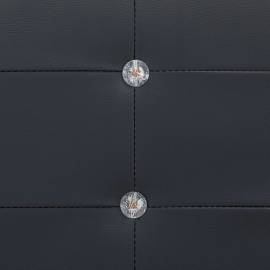 Pat cu saltea, negru, 140 x 200 cm, piele artificială, 2 image