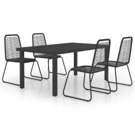 Set mobilier de grădină, 5 piese, negru, ratan pvc, 2 image